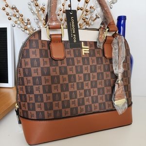 Brand new London Fog Cognac & Salmon satchel